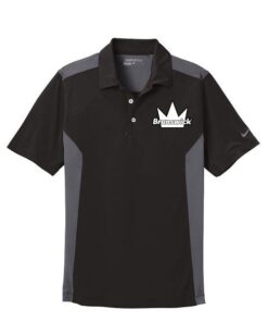 Brunswick Black Grey Nike Coolwick Embroidery Dri-FIT Polo