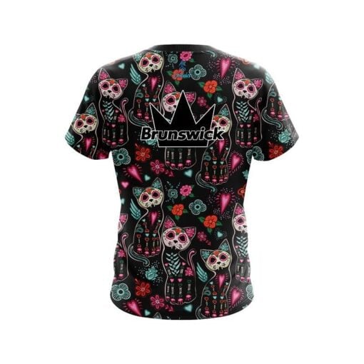 Brunswick Day Of The Dead Cats CoolWick Bowling Jersey - Image 2