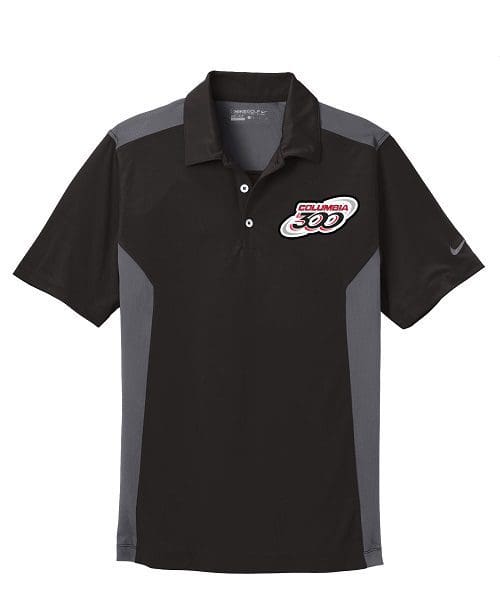 Columbia 300 Black Grey Nike Coolwick Embroidery Dri-FIT Polo