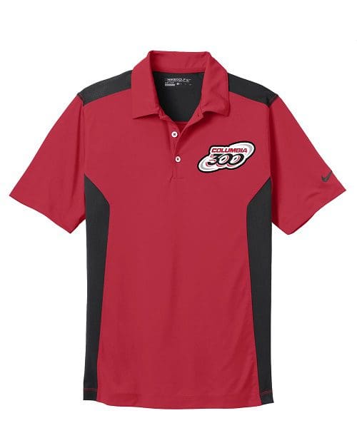 Columbia 300 Gym Red Nike Coolwick Embroidery Dri-FIT Polo