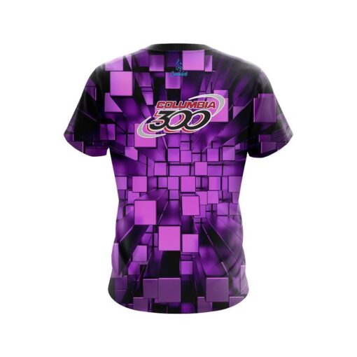 Columbia 300 Purple Block Burst CoolWick Bowling Jersey - Image 2
