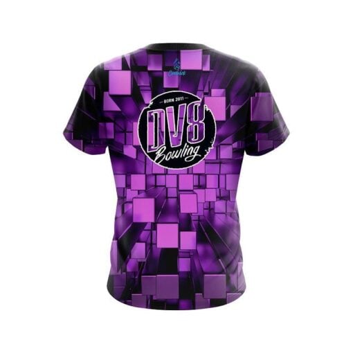 DV8 Purple Block Burst CoolWick Bowling Jersey - Image 2