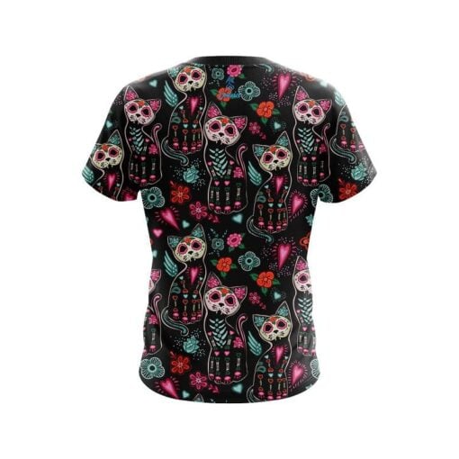 Plain Day Of The Dead Cats CoolWick Bowling Jersey - Image 2