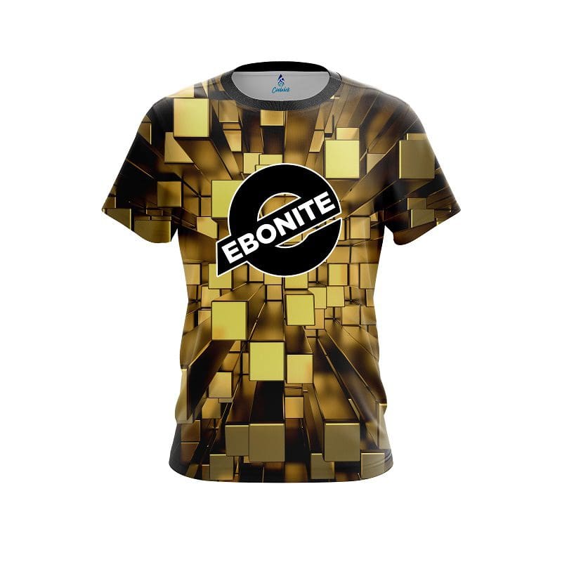 Ebonite Gold Block Burst CoolWick Bowling Jersey