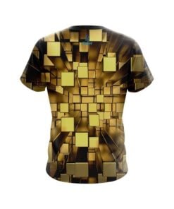 Alternative view of Plain Gold Block Burst CoolWick Bowling Jersey