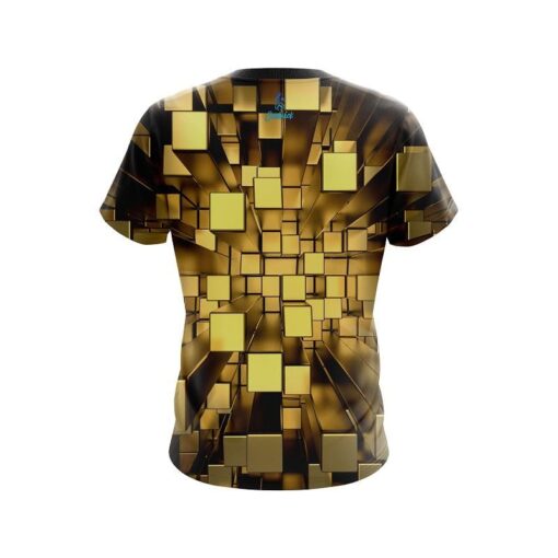 Plain Gold Block Burst CoolWick Bowling Jersey - Image 2
