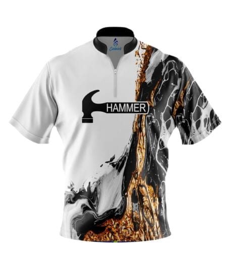 Hammer Bowling 1/4 Sash Zip Jersey Shirt By Logo Infusion Orange Black 