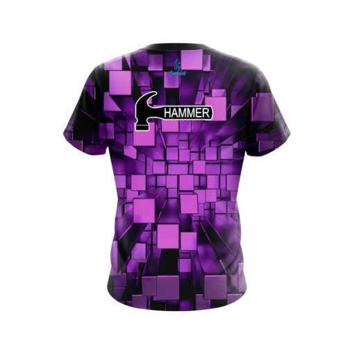 Hammer Purple Block Burst CoolWick Bowling Jersey - Image 2