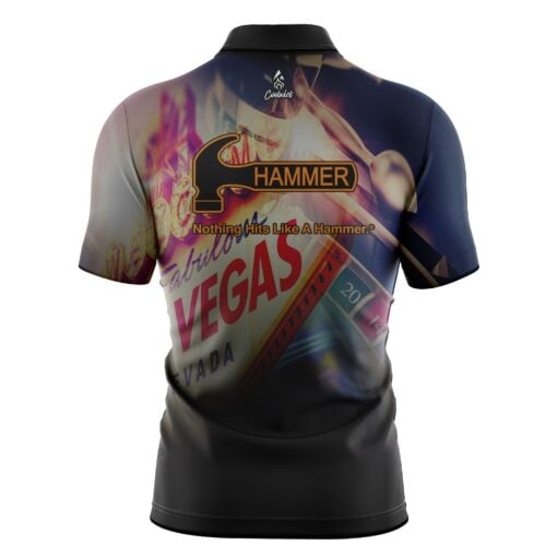Hammer Vegas Quick Ship CoolWick Sash Zip Bowling Jersey - Image 2