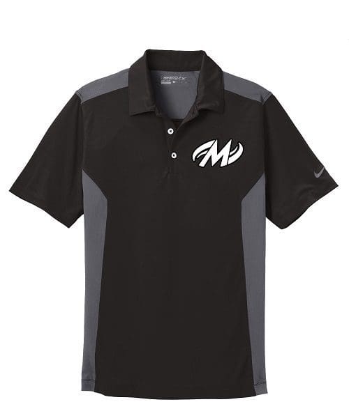 Motiv Black Grey Nike Coolwick Embroidery Dri-FIT Polo