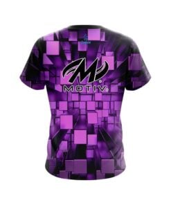 Alternative view of Motiv Purple Block Burst CoolWick Bowling Jersey