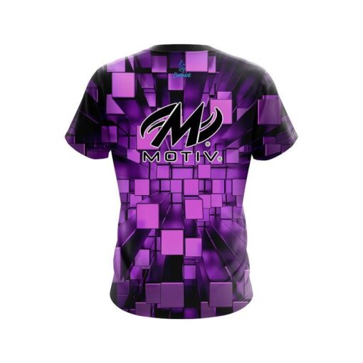 Motiv Purple Block Burst CoolWick Bowling Jersey - Image 2