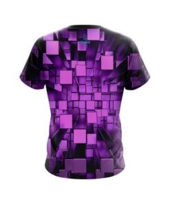 Alternative view of Plain Purple Block Burst CoolWick Bowling Jersey