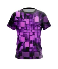 Plain Purple Block Burst CoolWick Bowling Jersey
