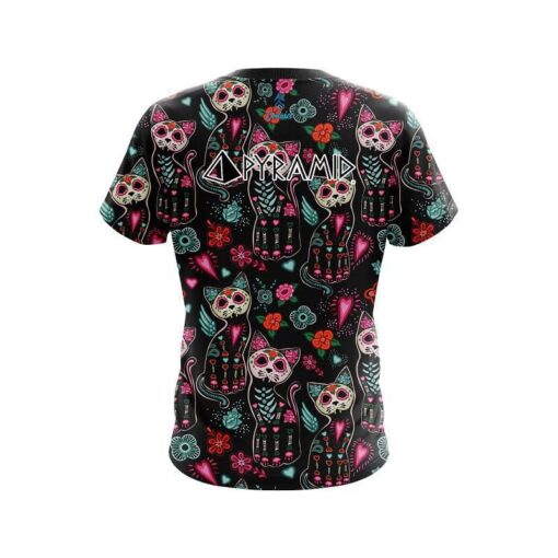Pyramid Day Of The Dead Cats CoolWick Bowling Jersey - Image 2