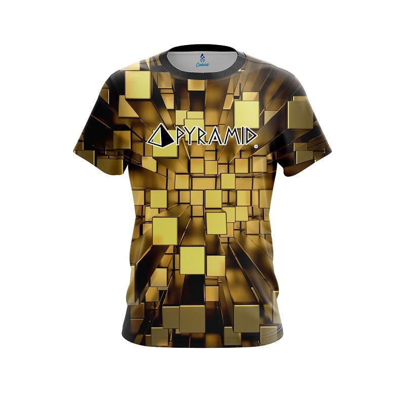 Pyramid Gold Block Burst CoolWick Bowling Jersey