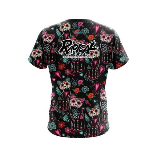 Radical Day Of The Dead Cats CoolWick Bowling Jersey - Image 2