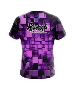 Alternative view of Radical Purple Block Burst CoolWick Bowling Jersey