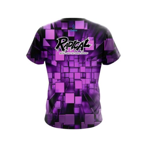 Radical Purple Block Burst CoolWick Bowling Jersey - Image 2