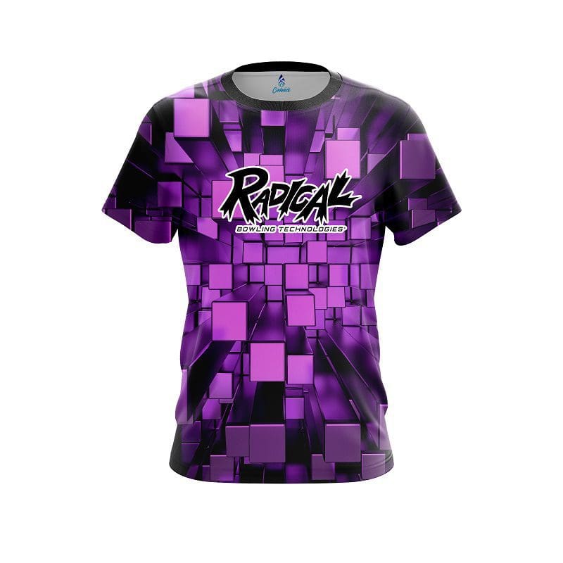 Radical Purple Block Burst CoolWick Bowling Jersey