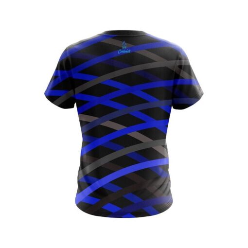 Plain Turmoil Blue CoolWick Bowling Jersey - Image 2