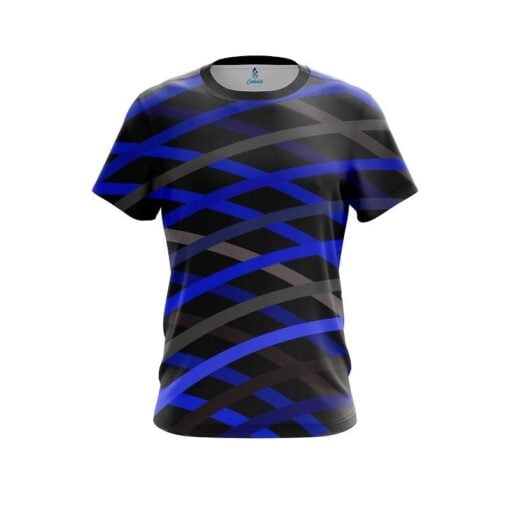 Plain Turmoil Blue CoolWick Bowling Jersey