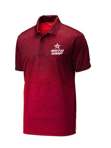 Roto Grip Men's Fused Ombre Heather Polo Deep Red Black