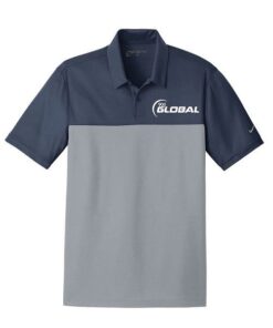 900 Global Navy Grey Nike Embroidery Coolwick Dri-FIT Colorblock Micro Pique Polo