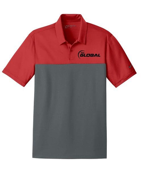 900 Global Varsity Red Nike Embroidery Coolwick Dri-FIT Colorblock Micro Pique Polo