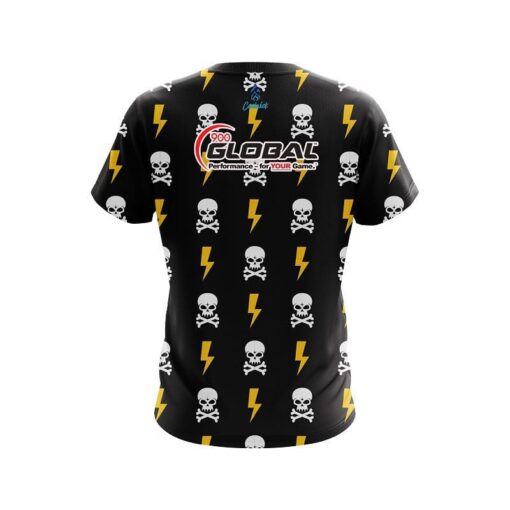900 Global Lightning Skull CoolWick Bowling Jersey - Image 2