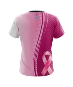 Alternative view of Plain Breast Cancer Pink Swirls CoolWick Bowling Jersey