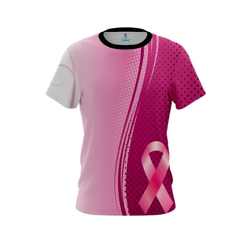 Plain Breast Cancer Pink Swirls CoolWick Bowling Jersey