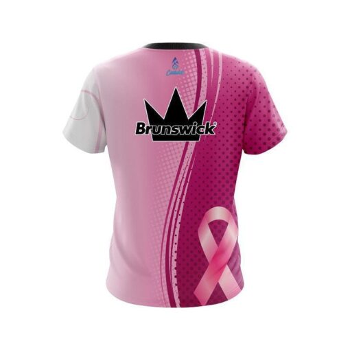 Brunswick Breast Cancer Pink Swirls CoolWick Bowling Jersey - Image 2