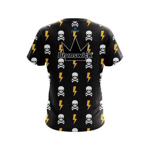 Brunswick Lightning Skull CoolWick Bowling Jersey - Image 2