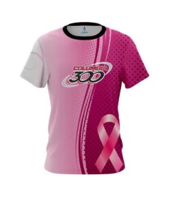 Columbia 300 Breast Cancer Pink Swirls CoolWick Bowling Jersey