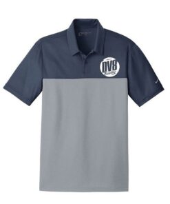 DV8 Navy Grey Nike Embroidery Coolwick Dri-FIT Colorblock Micro Pique Polo
