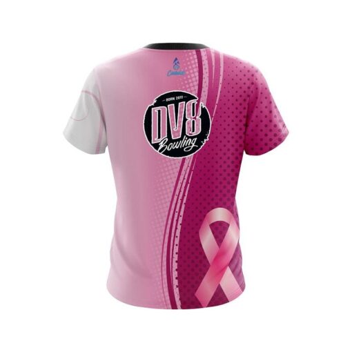 DV8 Breast Cancer Pink Swirls CoolWick Bowling Jersey - Image 2