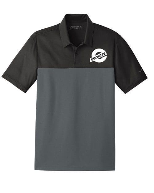 Ebonite Black Nike Embroidery Coolwick Dri-FIT Colorblock Micro Pique Polo