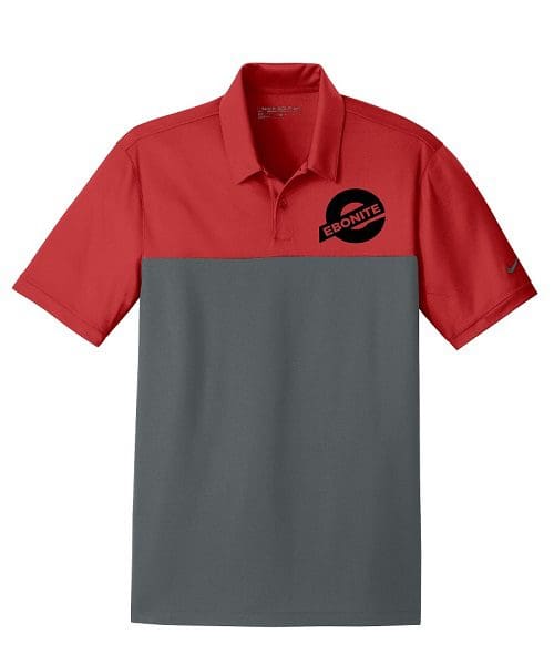 Ebonite Varsity Red Nike Embroidery Coolwick Dri-FIT Colorblock Micro Pique Polo