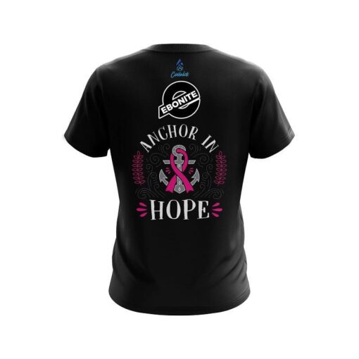 Ebonite Breast Cancer Anchor Fighter CoolWick Bowling Jersey - Image 2