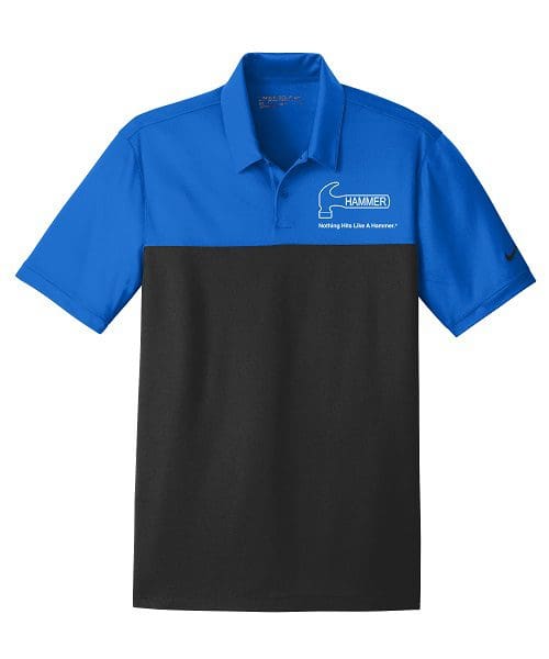 Hammer Blue Sapphire Nike Embroidery Coolwick Dri-FIT Colorblock Micro Pique Polo