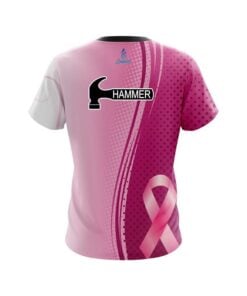 Alternative view of Hammer Breast Cancer Pink Swirls CoolWick Bowling Jersey