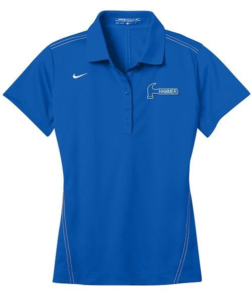 Hammer Sapphire Blue Nike Ladies Coolwick Embroidery Dri-Fit Sport Swoosh Pique Polo