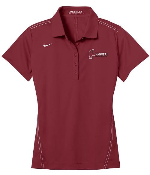 Hammer Team Red Nike Ladies Coolwick Embroidery Dri-Fit Sport Swoosh Pique Polo