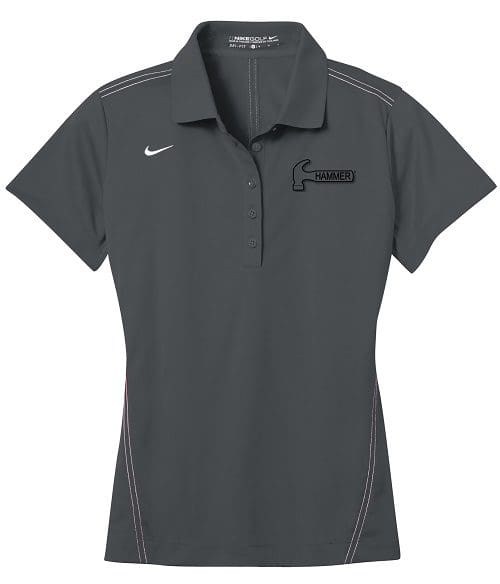 Hammer Flint Grey Nike Ladies Coolwick Embroidery Dri-Fit Sport Swoosh Pique Polo