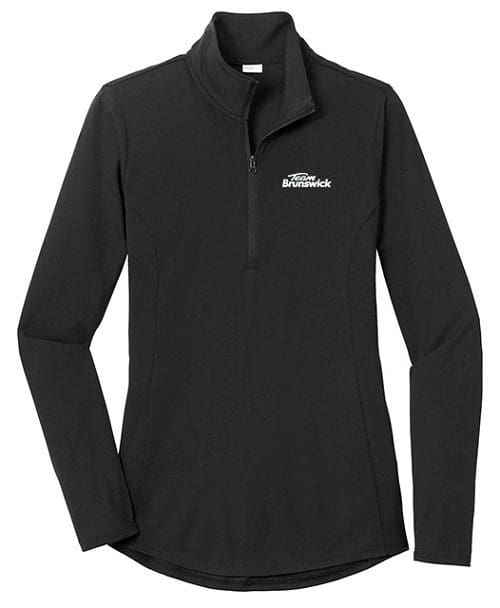 Brunswick Women's Twist Black 1/4 Zip Tri-Blend Wicking Pullover