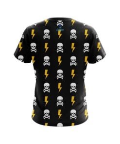 Alternative view of Plain Lightning Skull CoolWick Bowling Jersey