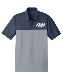 Motiv Navy Grey Nike Embroidery Coolwick Dri-FIT Colorblock Micro Pique Polo