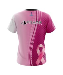 Alternative view of Pyramid Breast Cancer Pink Swirls CoolWick Bowling Jersey