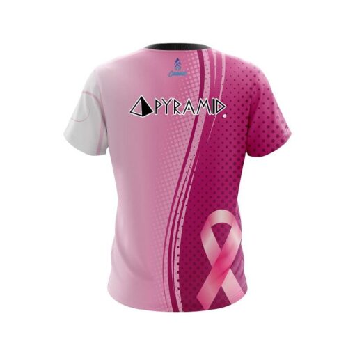 Pyramid Breast Cancer Pink Swirls CoolWick Bowling Jersey - Image 2